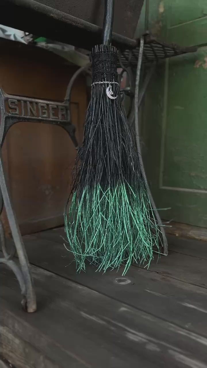 Full size Halloween witch broom for costume or spiritual use