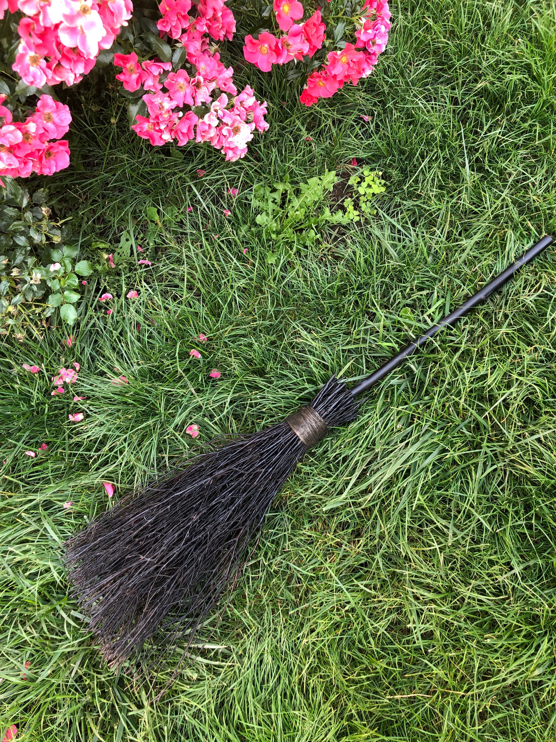 Black Witch Broom With Twine