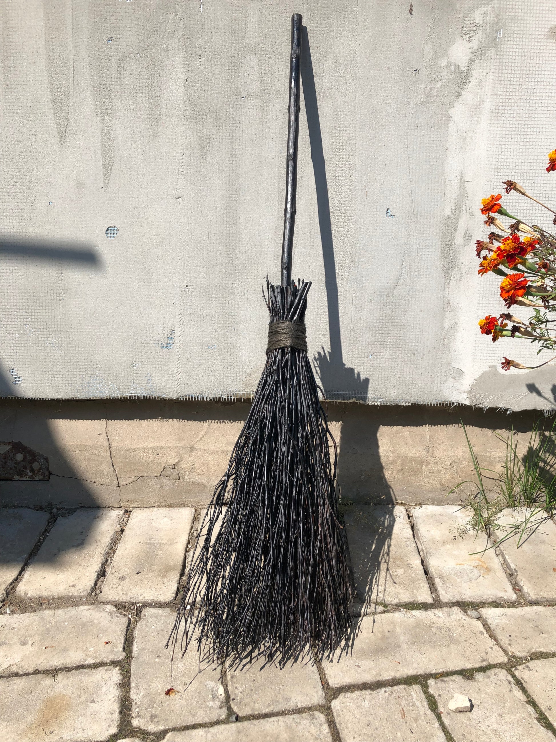 Black Witch Broom With Twine