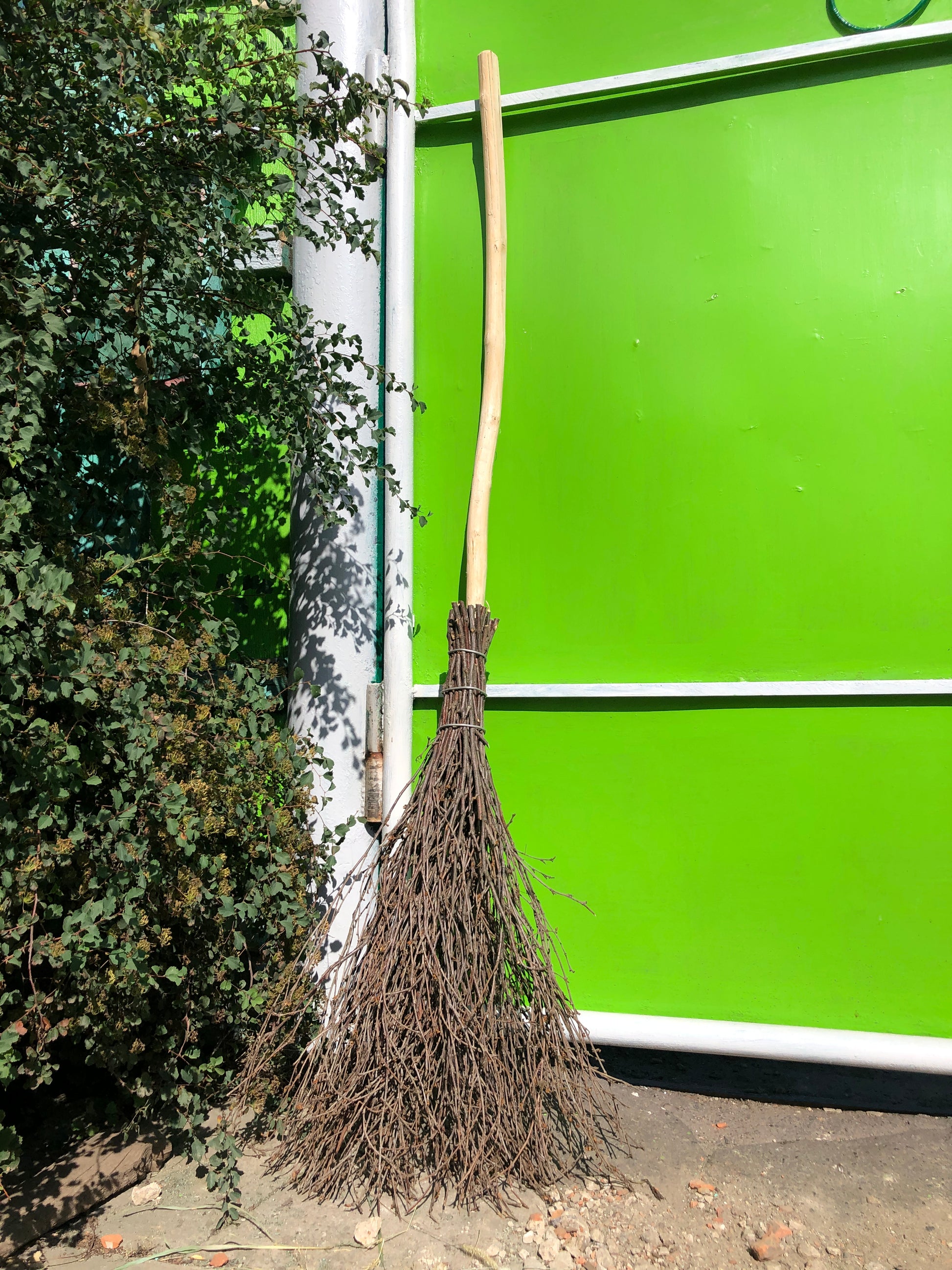 Natural Witch Broom For Halloween