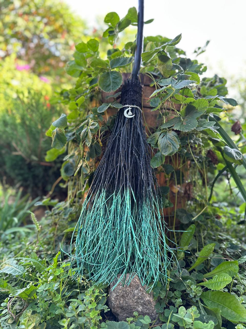 Real handmade witch broom for spellwork and home decor