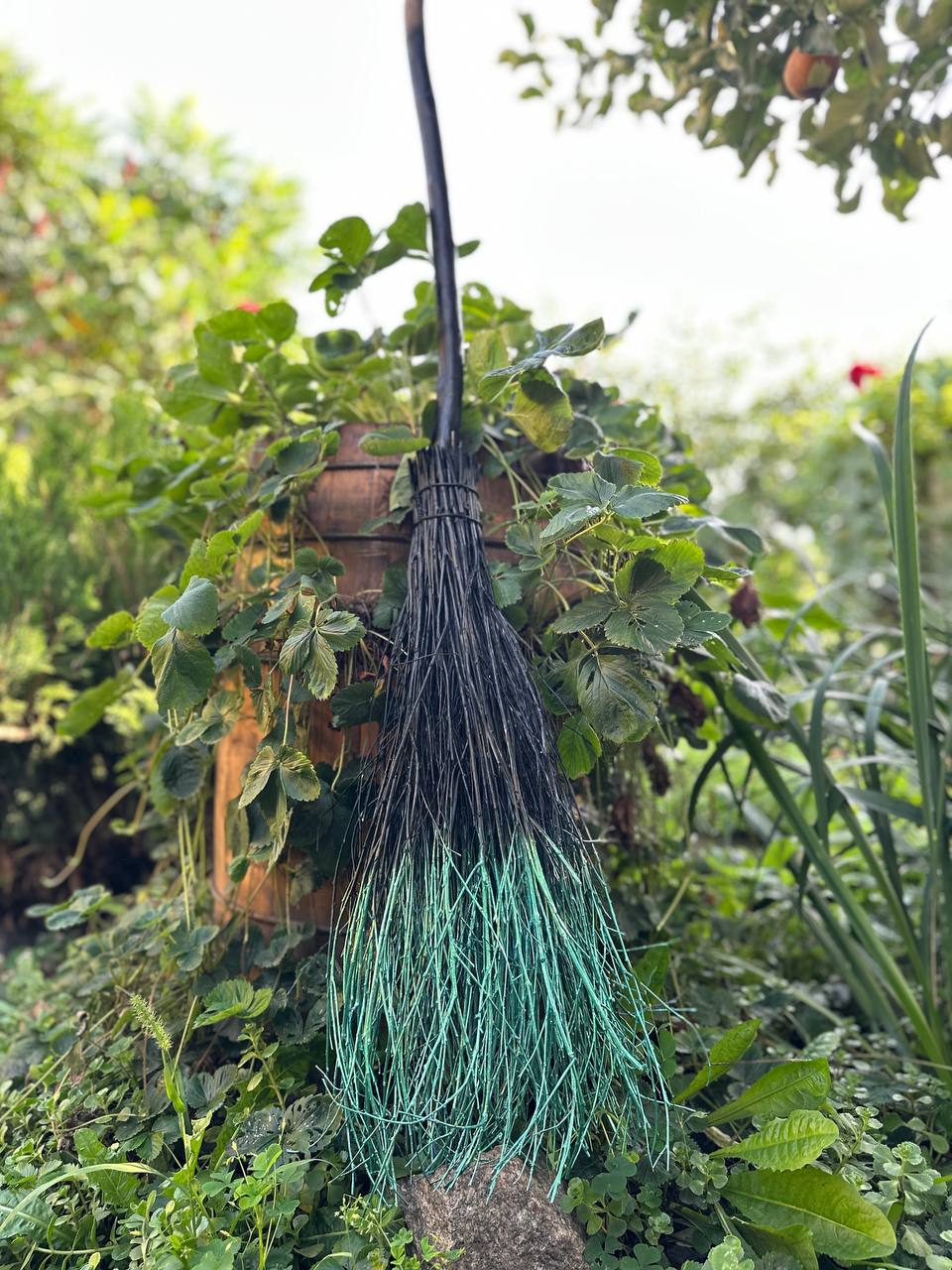 Witch broom for Halloween costume accessory or altar decor