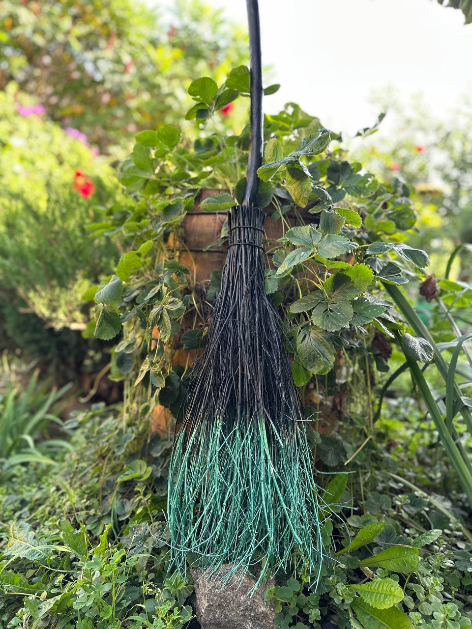 Real Black And Green Witch Broom