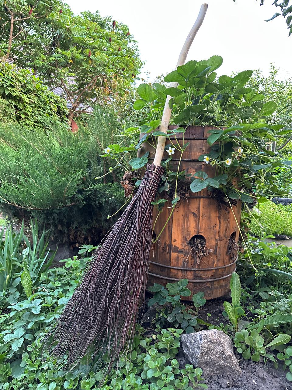Full size Halloween witch broom  – handmade and shipped in USA and Europe