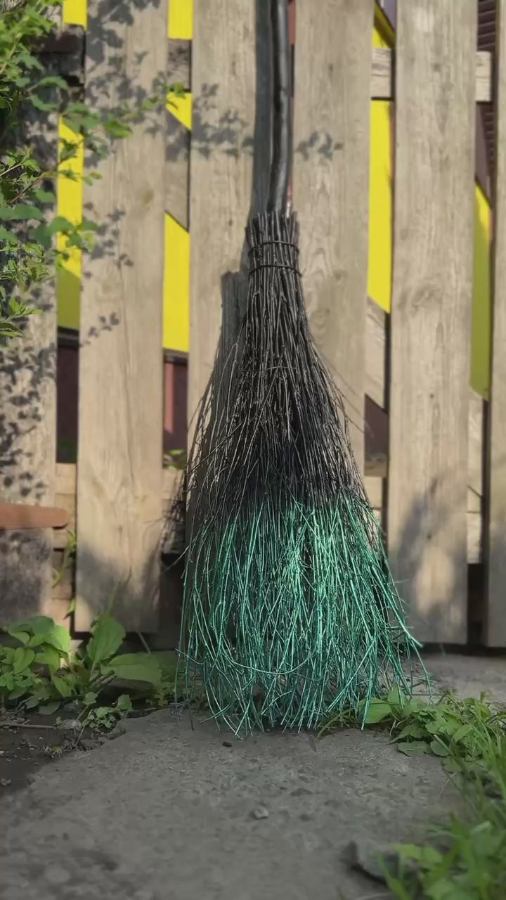 Real full size witch broom for Halloween rituals and decor. USA and worldwide 